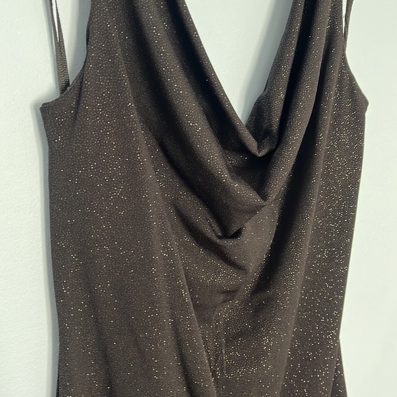 Fancy black halter top with lace bottom detailing. - Picture 5 of 5